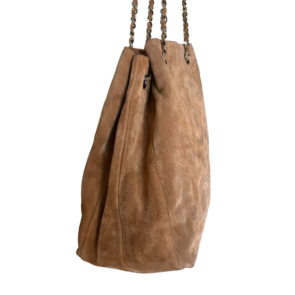 Chanel Vintage Brown Suede Shoulder Bag Tassel Chain Strap - Picture 5 of 14